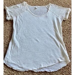 Forever 21 women small cream linen tee